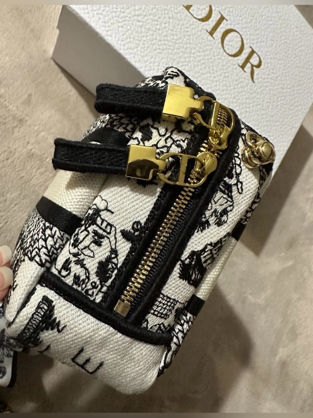 Dior Beauty Plan De Paris Embroidered Cosmetic Pouch/crossbody with 2 Chains🤩 - Picture 8 of 10